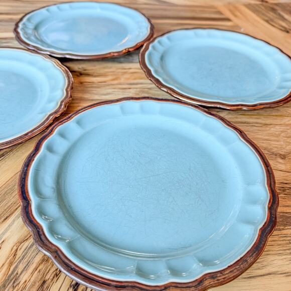 Versailles Blue Collection Salad Plates, 8.5” by Ambience-Set of 4-Discontinued - Picture 3 of 8